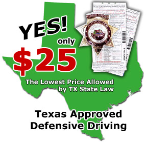 Texas Defensive Driving classes for the lowest price!